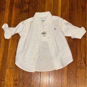 Ralph Lauren Classic White Kids Button-Down Shirt